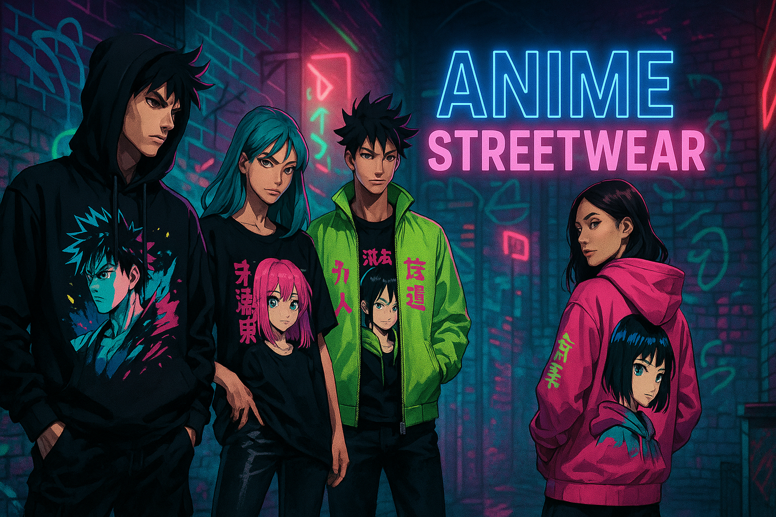 clothing brand video cover image that specialises in anime designs